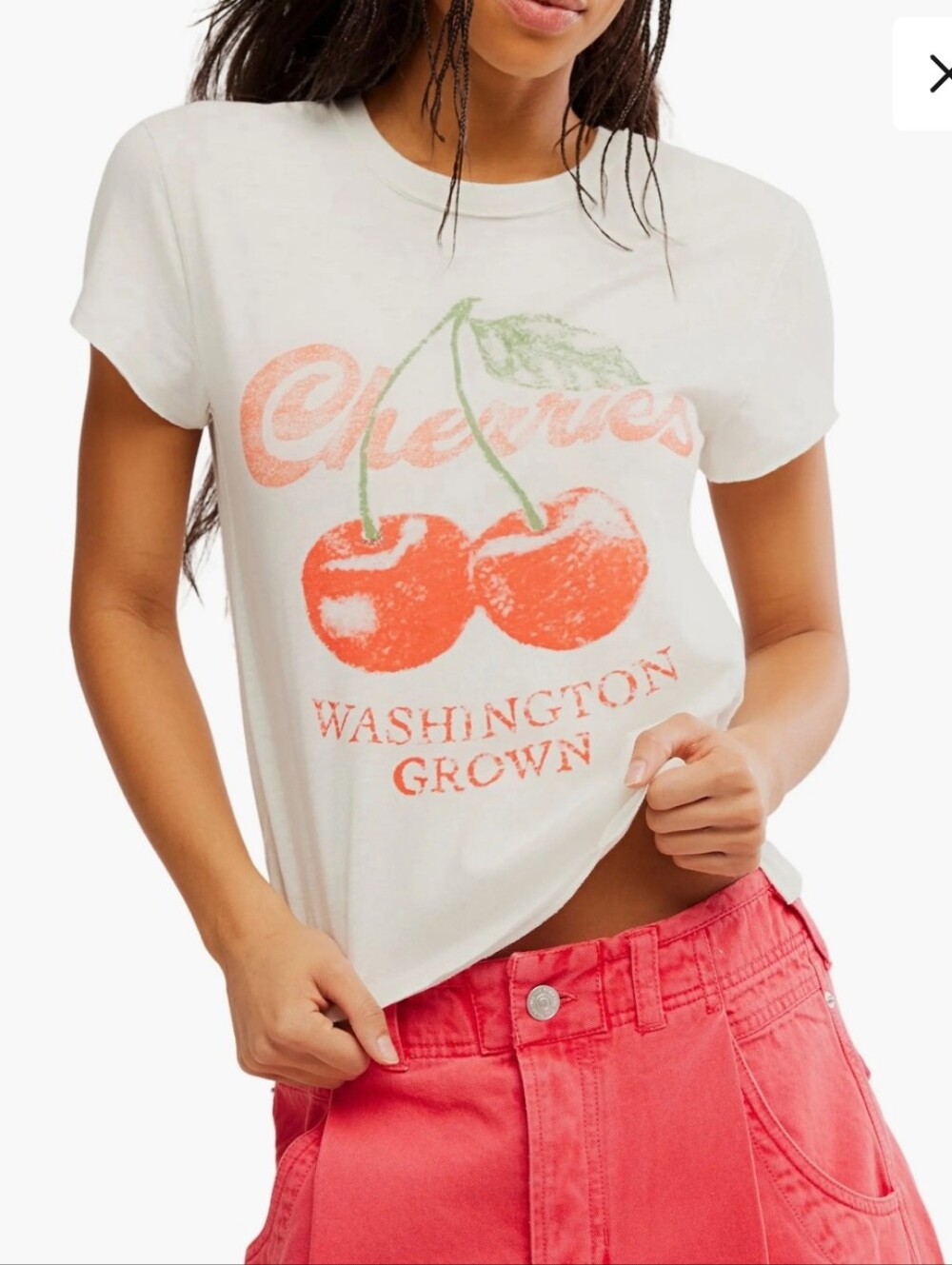 Free People We The Free Nova Organic Cotton Cherry Combo Graphic Tee *Current